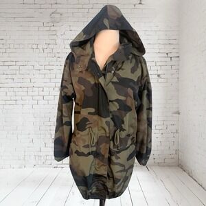 Zara Basic Camo Wind Breaker Rain Jacket Women's Size Small